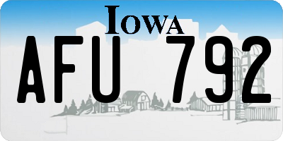 IA license plate AFU792