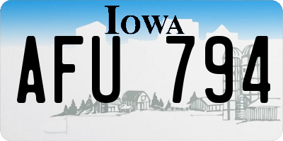 IA license plate AFU794
