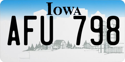IA license plate AFU798