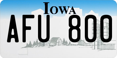IA license plate AFU800