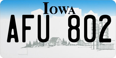 IA license plate AFU802