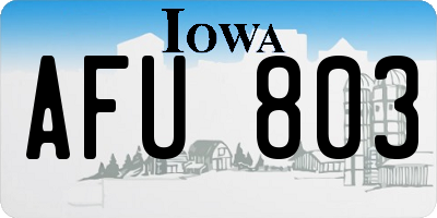 IA license plate AFU803
