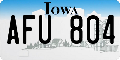 IA license plate AFU804
