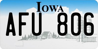 IA license plate AFU806