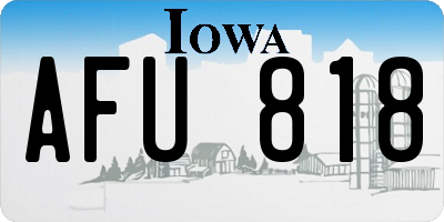 IA license plate AFU818
