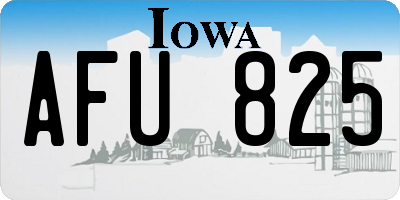 IA license plate AFU825