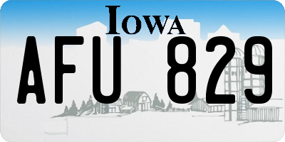IA license plate AFU829