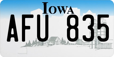 IA license plate AFU835