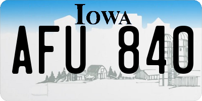 IA license plate AFU840