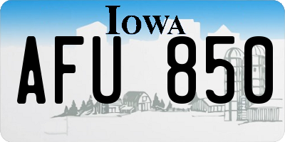 IA license plate AFU850
