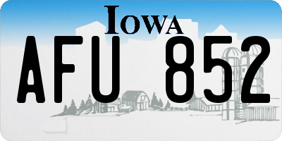 IA license plate AFU852
