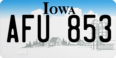 IA license plate AFU853