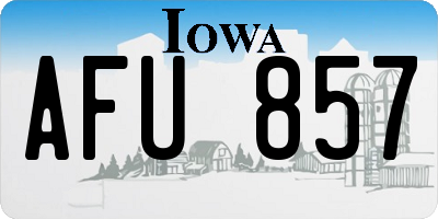 IA license plate AFU857