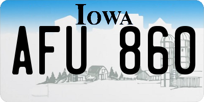 IA license plate AFU860