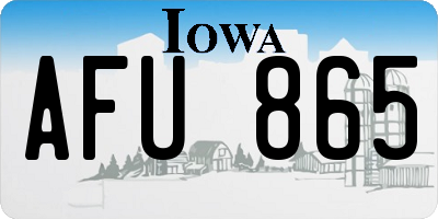 IA license plate AFU865