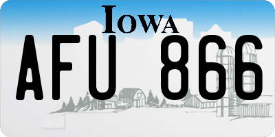IA license plate AFU866