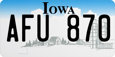 IA license plate AFU870