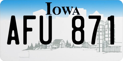 IA license plate AFU871