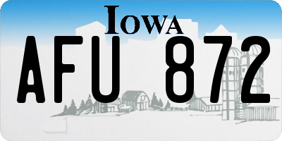 IA license plate AFU872
