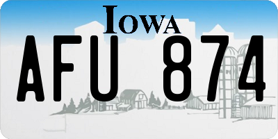 IA license plate AFU874