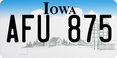 IA license plate AFU875