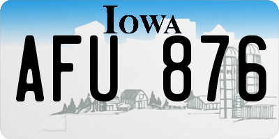IA license plate AFU876