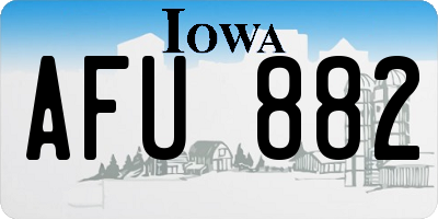 IA license plate AFU882
