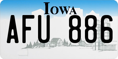 IA license plate AFU886