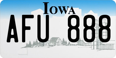 IA license plate AFU888
