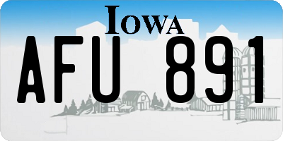 IA license plate AFU891