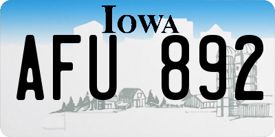 IA license plate AFU892