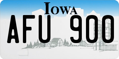 IA license plate AFU900