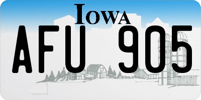 IA license plate AFU905