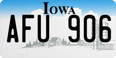 IA license plate AFU906