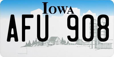 IA license plate AFU908