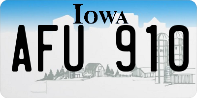 IA license plate AFU910