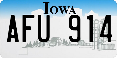 IA license plate AFU914