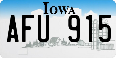 IA license plate AFU915