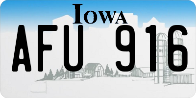 IA license plate AFU916