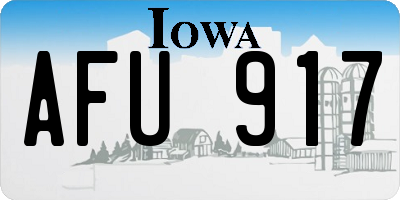 IA license plate AFU917