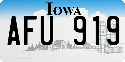 IA license plate AFU919