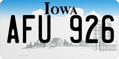 IA license plate AFU926