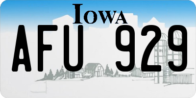 IA license plate AFU929