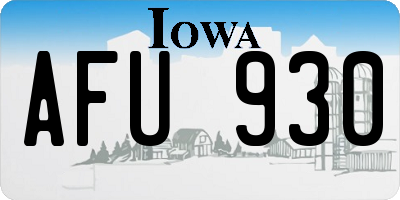 IA license plate AFU930
