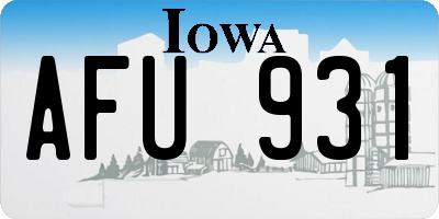 IA license plate AFU931