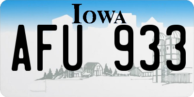 IA license plate AFU933