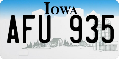 IA license plate AFU935