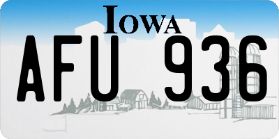 IA license plate AFU936