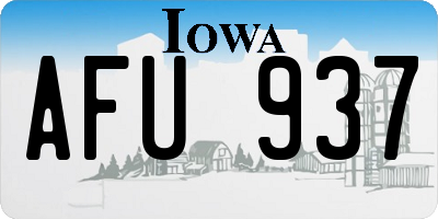 IA license plate AFU937