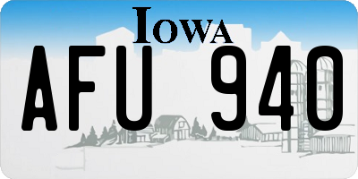 IA license plate AFU940